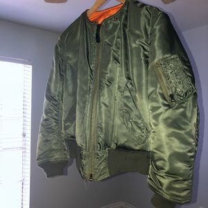 INDUSTRIAL GREEN/ORANGER BOMBER JACKET